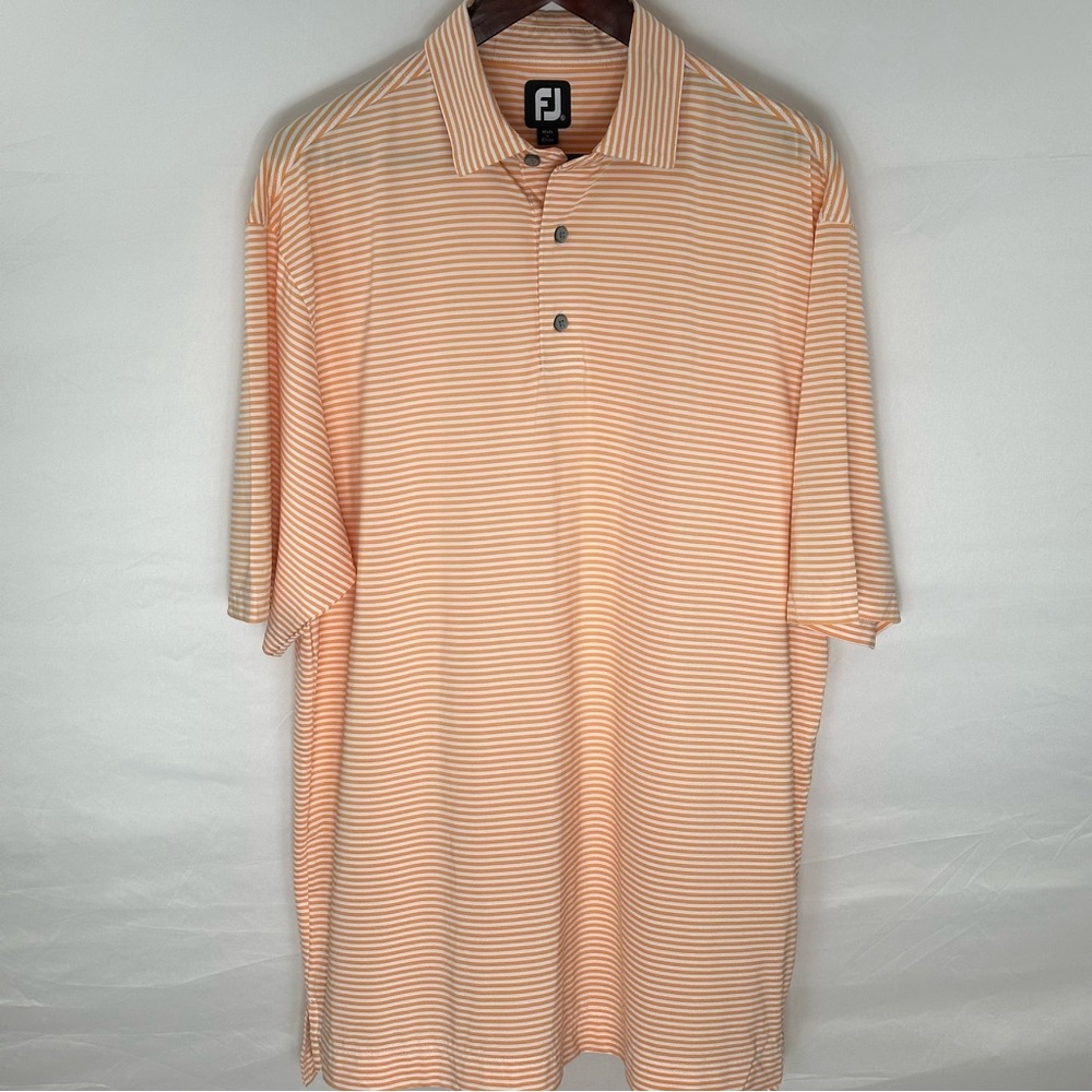 FootJoy Men's Orange Striped Polo Shirt